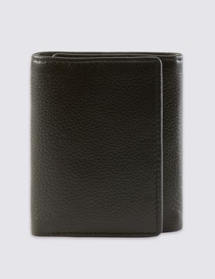 Genuine Leather Slim Trifold Wallet with Cardsafe&trade;